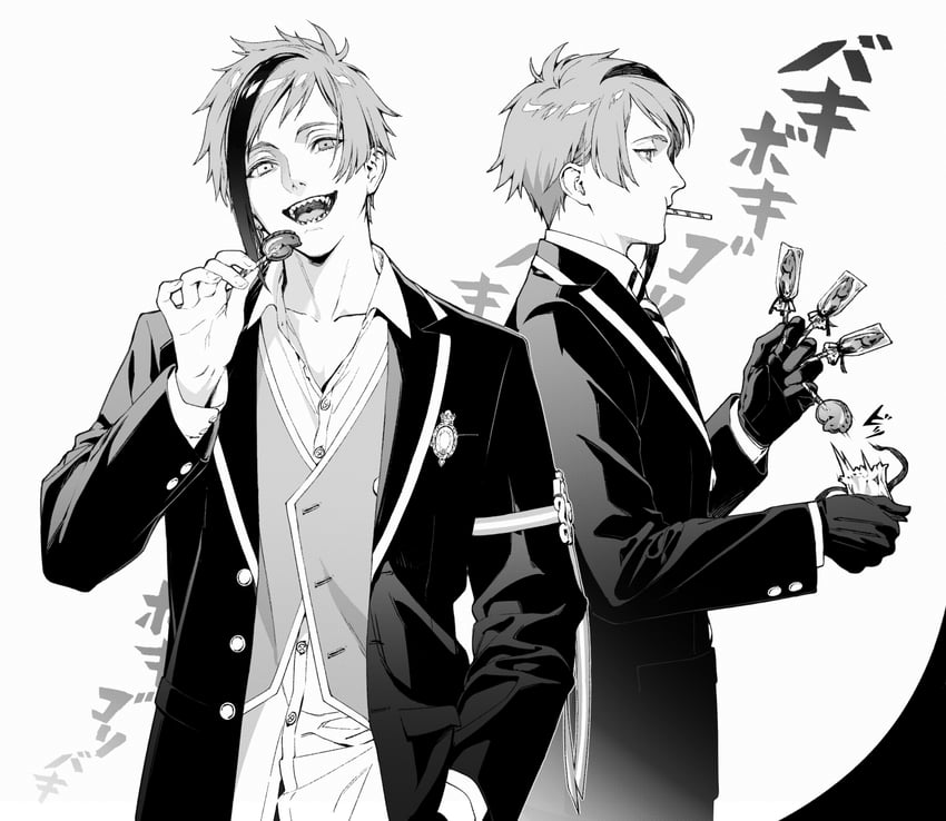 floyd leech and jade leech (twisted wonderland) drawn by inuganeteru