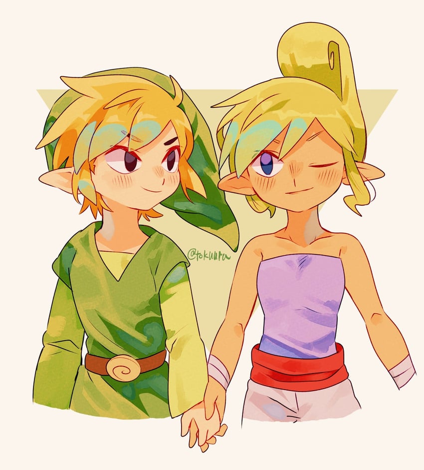 link, toon link, and tetra (the legend of zelda and 1 more) drawn by tokuura