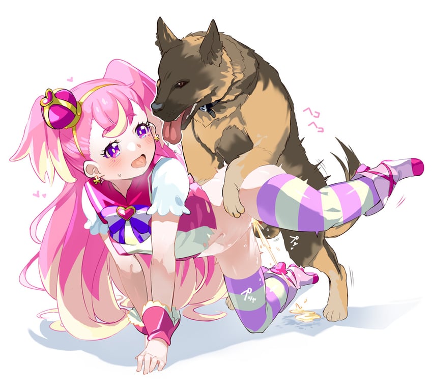 inukai komugi and cure wonderful (precure and 1 more) drawn by naik