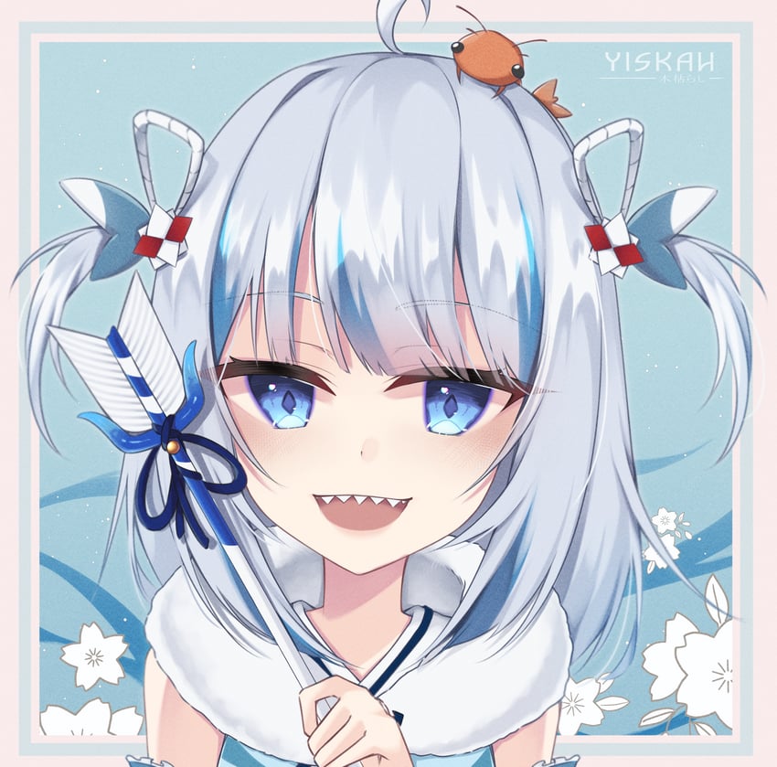 gawr gura and ebi-chan (hololive and 1 more) drawn by nealayiskah