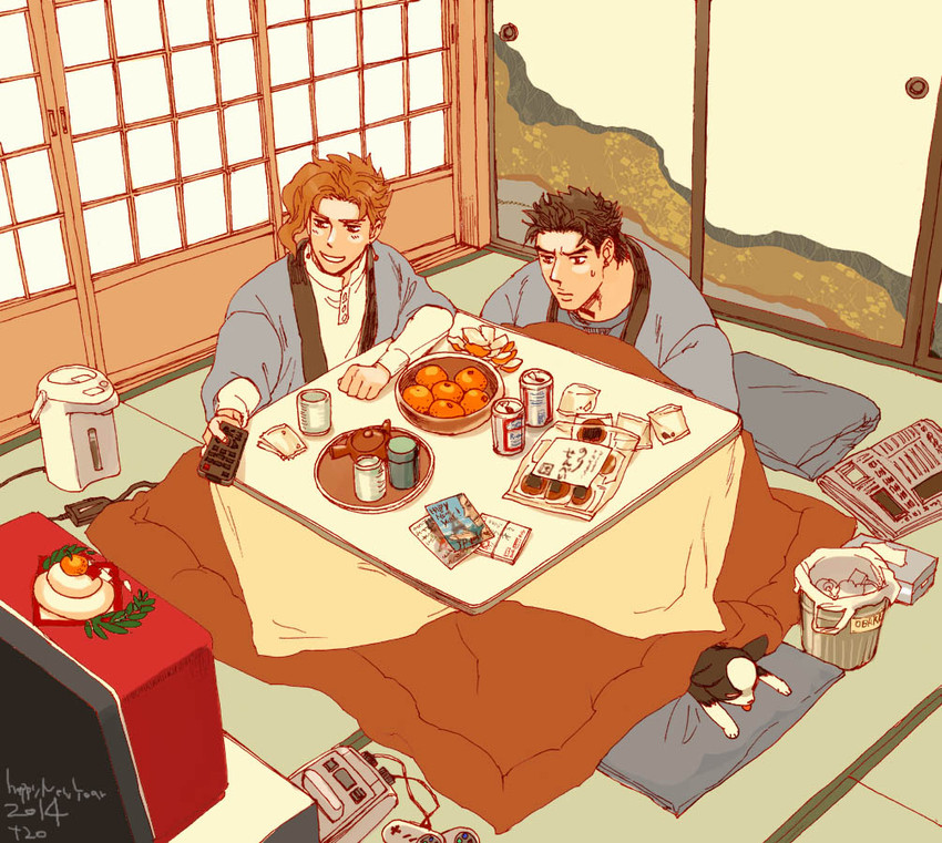 kujo jotaro, kakyoin noriaki, and iggy (jojo no kimyou na bouken and 1 more) drawn by no28