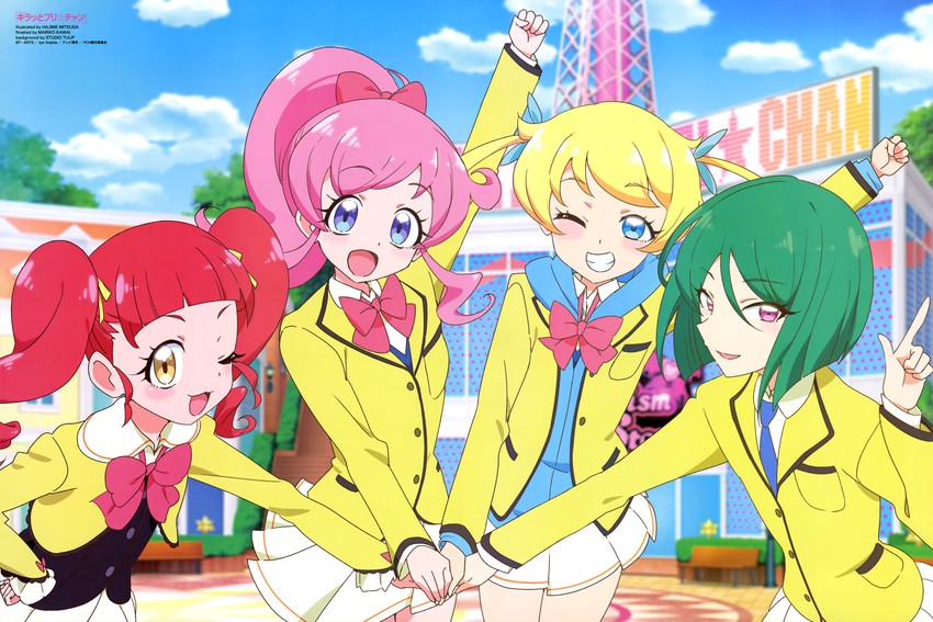 momoyama mirai, moegi emo, akagi anna, and midorikawa sara (pretty series and 2 more) drawn by mitsuda_hajime