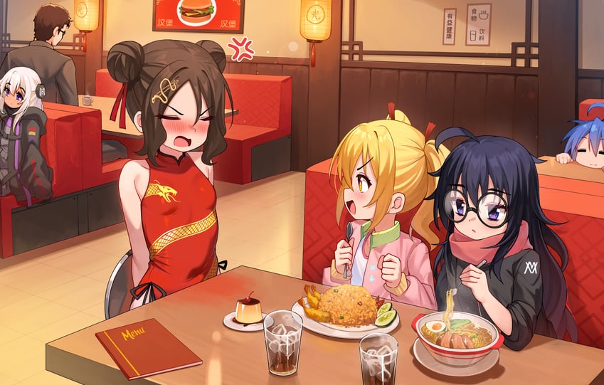izumi konata, shella, larissa, and mei (original and 1 more) drawn by luxuriou_s