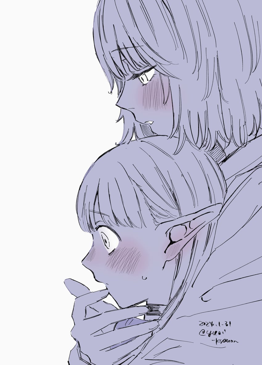 marcille donato and falin touden (dungeon meshi) drawn by yuri_kyanon