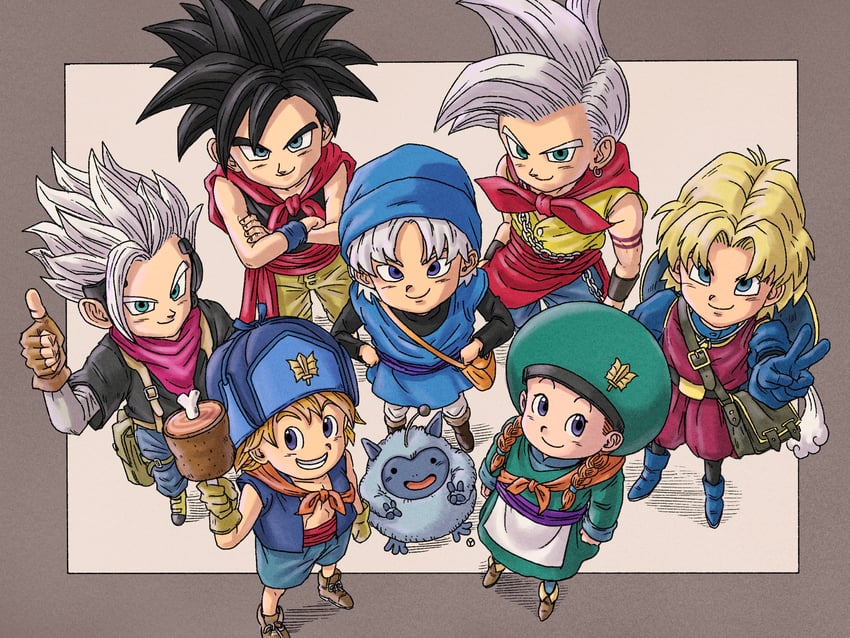 terry, kiefer, hero, fluffy, iru, and 1 more (dragon quest and 9 more) drawn by yuto_sakurai
