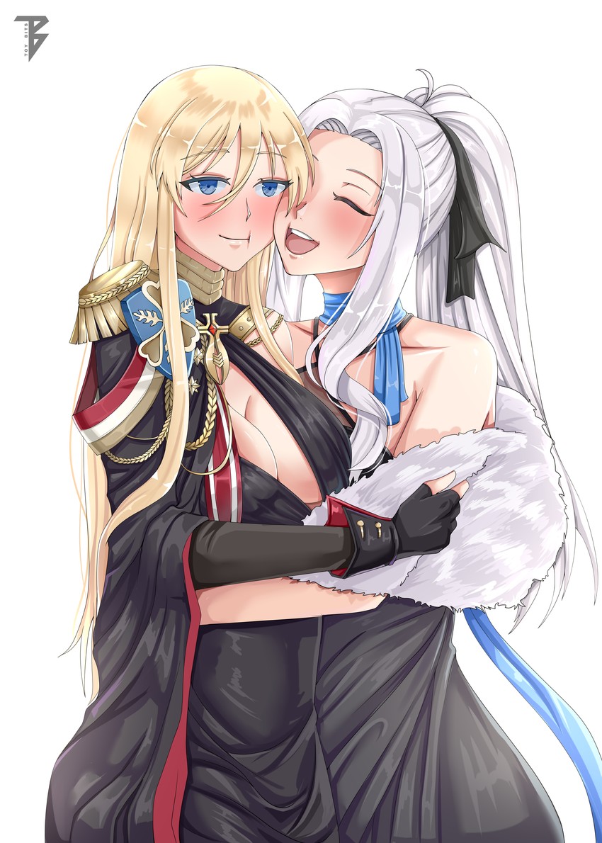 bismarck and yorktown (azur lane) drawn by toy_bits