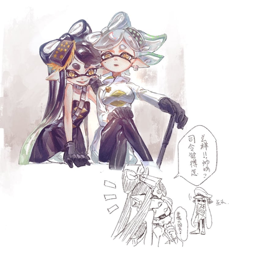 inkling player character, inkling girl, agent 3, callie, captain 3, and 1 more (splatoon and 1 more) drawn by gucandiyi52092