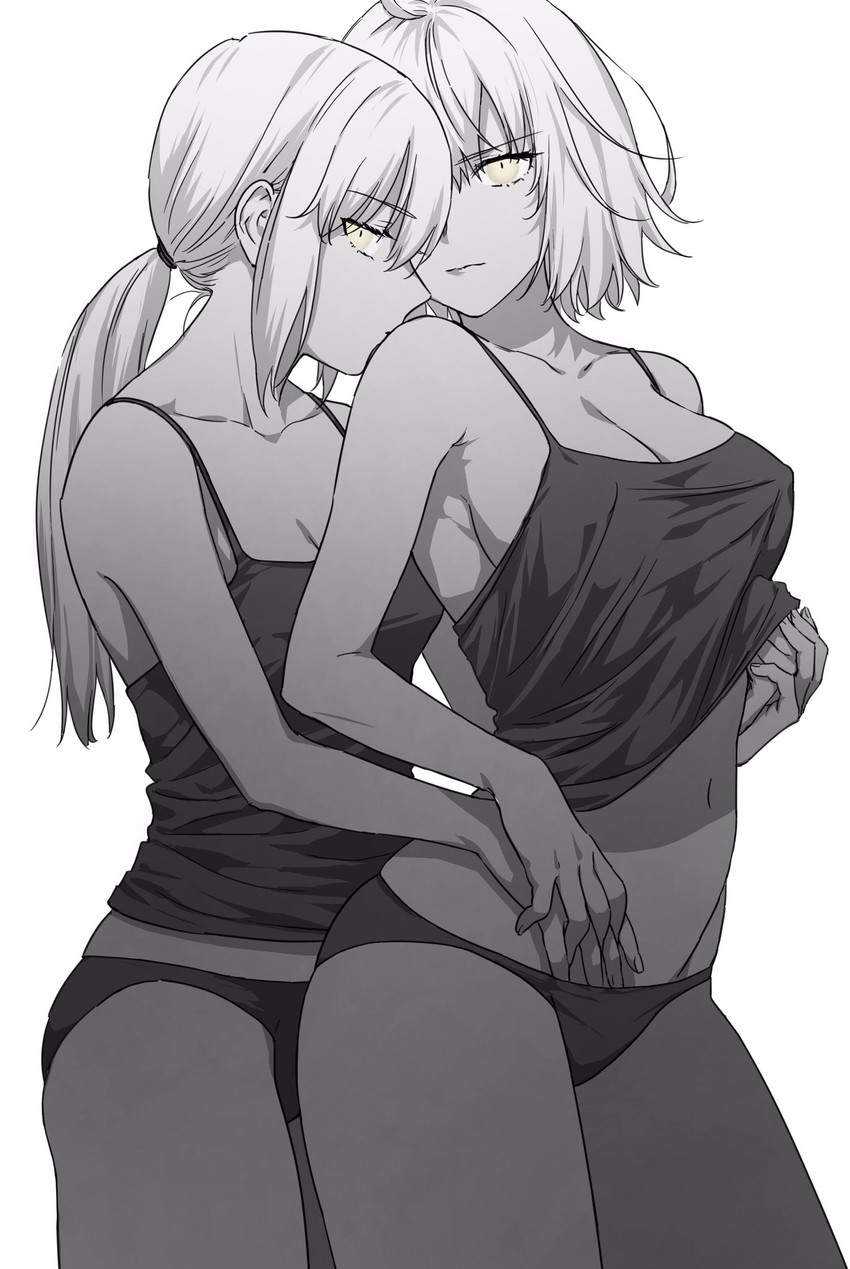 artoria pendragon, jeanne d'arc alter, and saber alter (fate and 1 more) drawn by nipi27