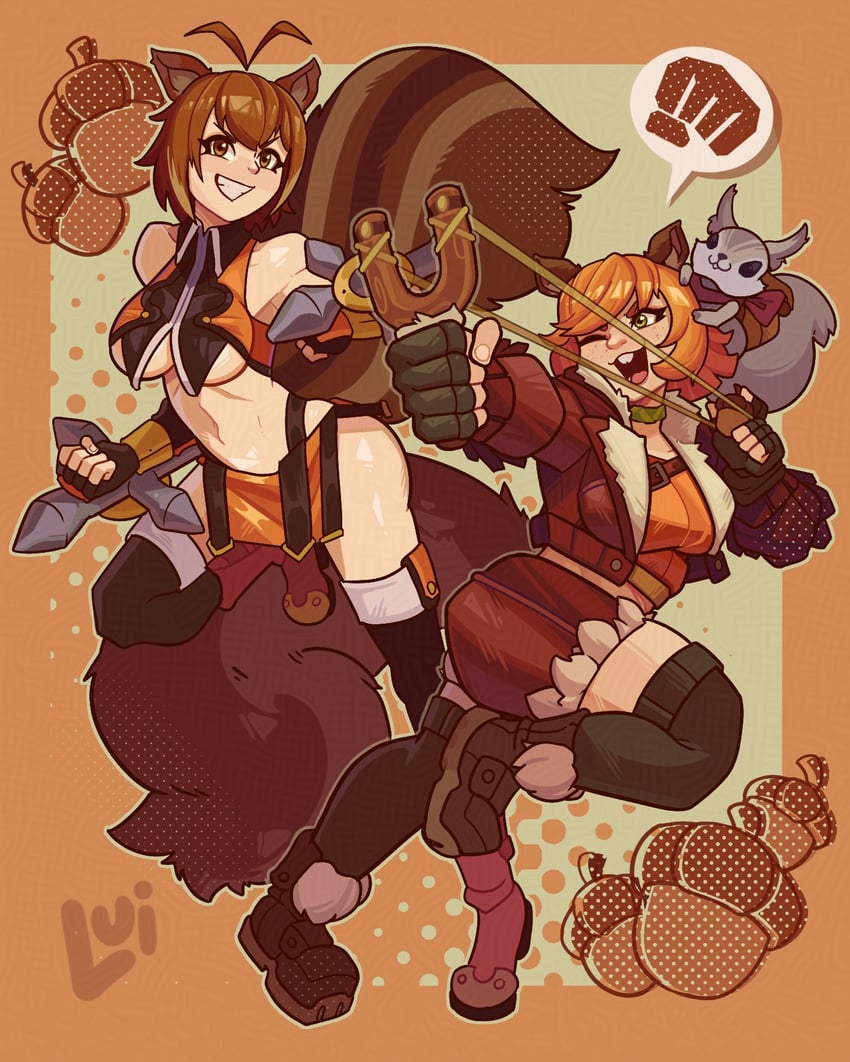 makoto nanaya, squirrel girl, and tippy-toe (marvel and 2 more) drawn by lui421