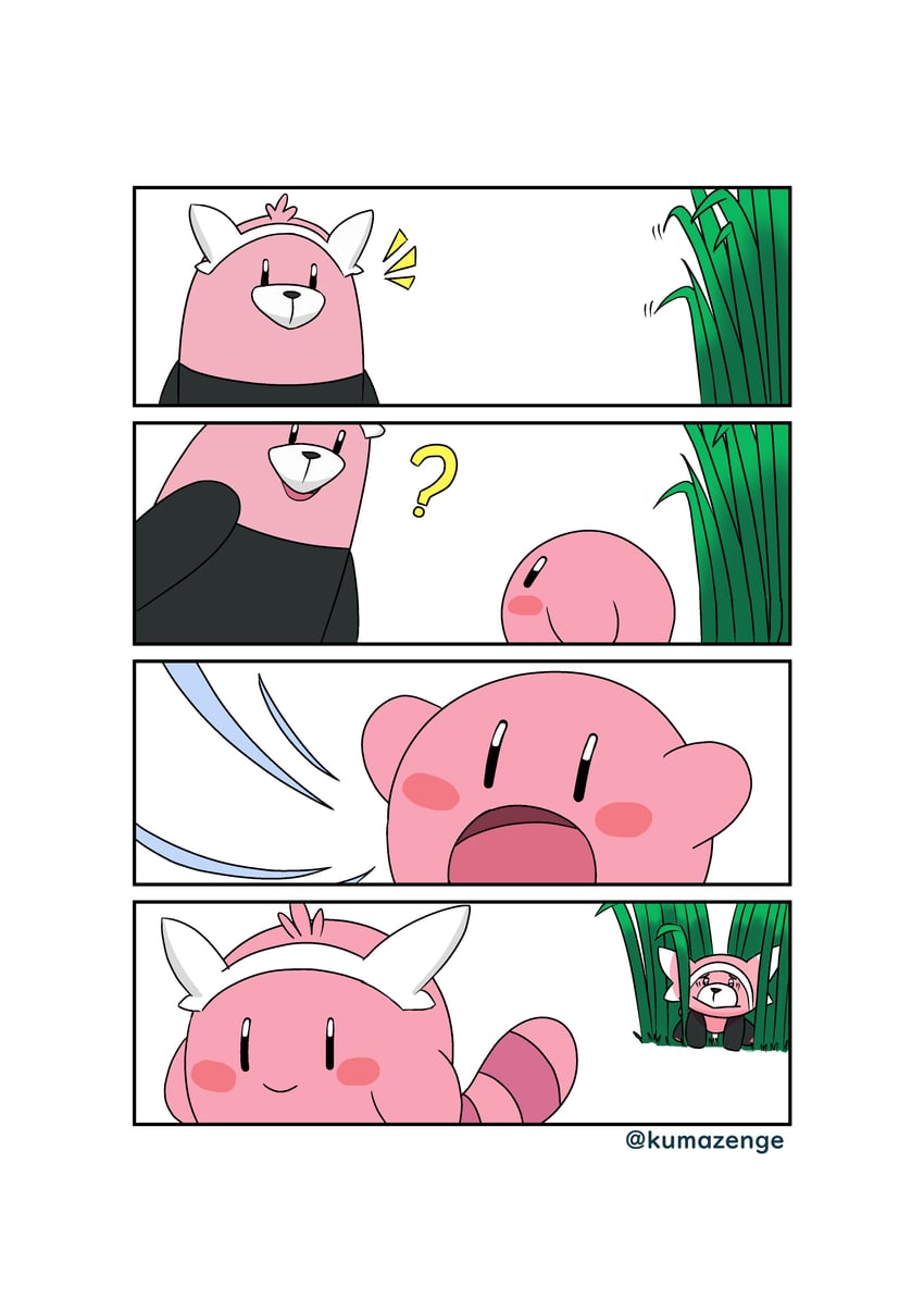 kirby, bewear, and stufful (pokemon and 1 more) drawn by kumazenge