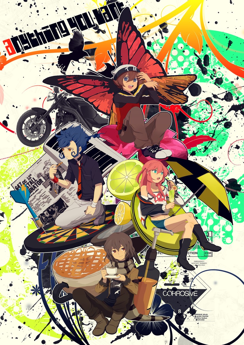 kirino ranmaru, shindou takuto, matsukaze tenma, and tsurugi kyousuke (inazuma eleven and 1 more) drawn by laphy