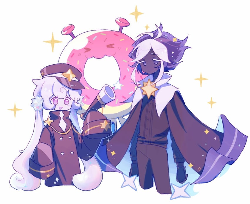 milky way cookie, stardust cookie, and space doughnut (cookie run and 1 more) drawn by aileanor2