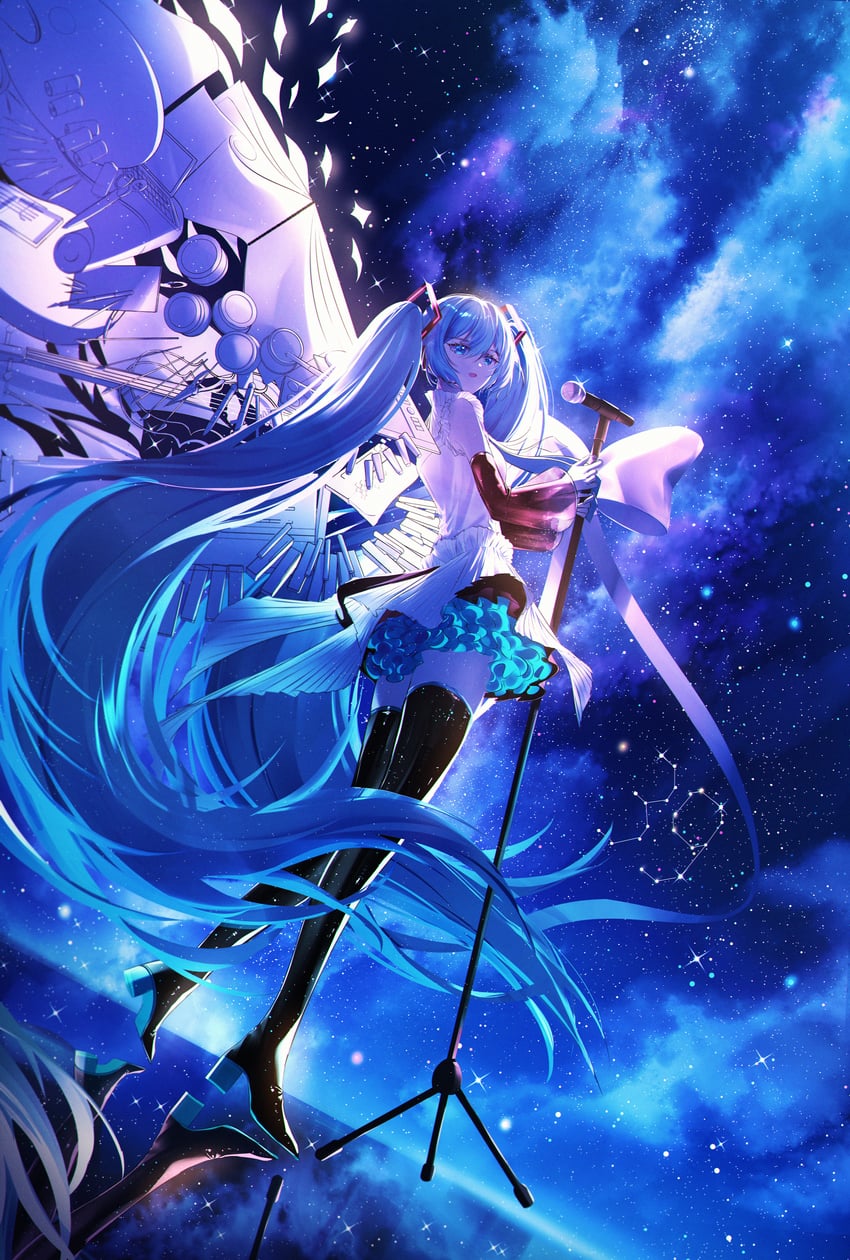 hatsune miku (vocaloid and 1 more) drawn by theazureciel
