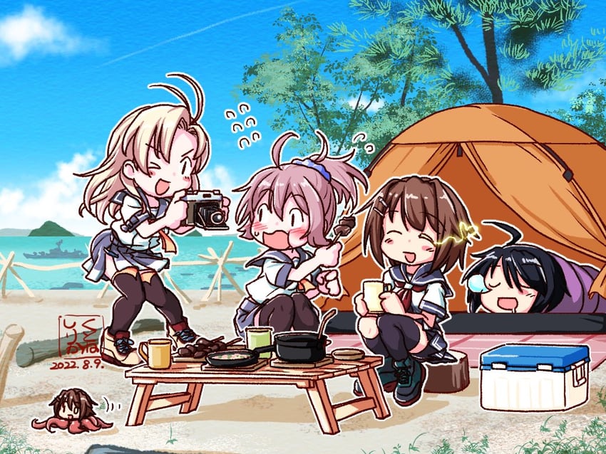 aoba, kinugasa, furutaka, and kako (kantai collection) drawn by kutone_shirika