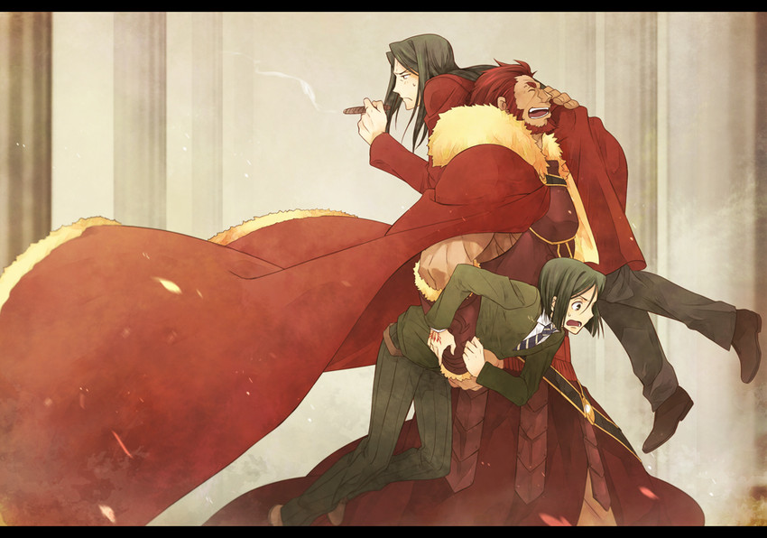 iskandar, waver velvet, and lord el-melloi ii (fate and 1 more) drawn by yun_(neo)