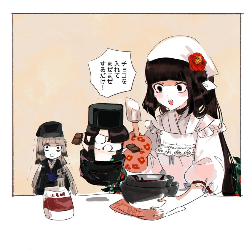 oda nobunaga, mini nobu, sen no rikyu, and komahime (fate and 1 more) drawn by ddlcclia