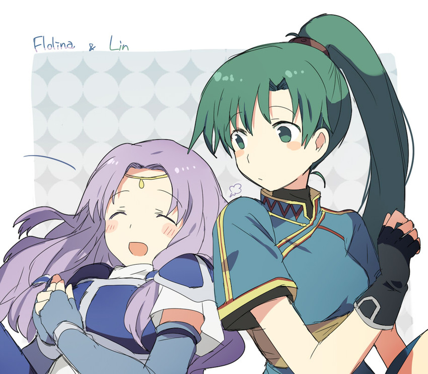 lyn and florina (fire emblem and 1 more) drawn by hekino_(aoruri)