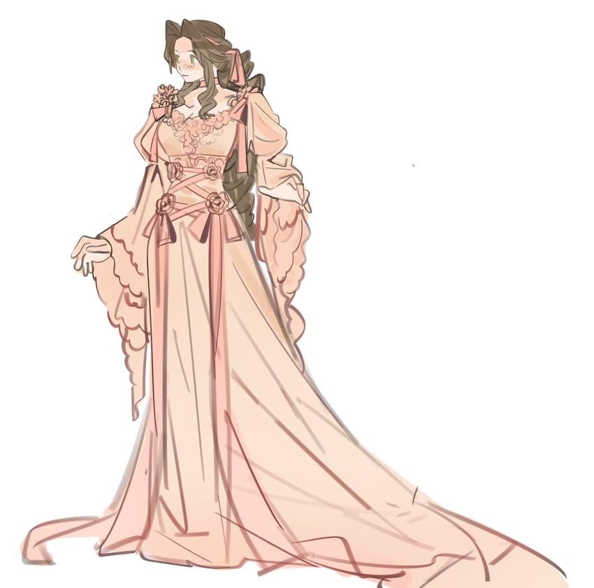 aerith gainsborough (final fantasy and 1 more) drawn by mmmckayyy