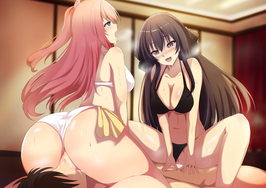 tobisawa misaki and kurashina asuka (ao no kanata no four rhythm) drawn by shimofuji_jun