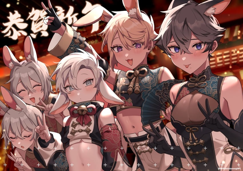 momo, xiao mei, and yu shin (original) drawn by ming_(5unri5e666)