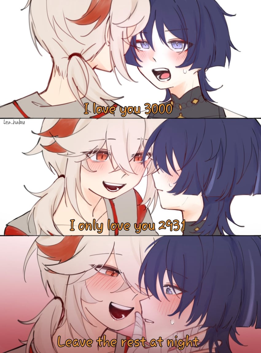 scaramouche and kaedehara kazuha (genshin impact) drawn by lea_haku