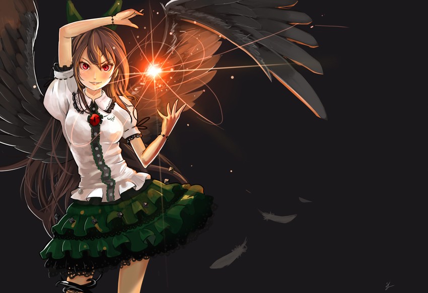 reiuji utsuho (touhou) drawn by prototype-d