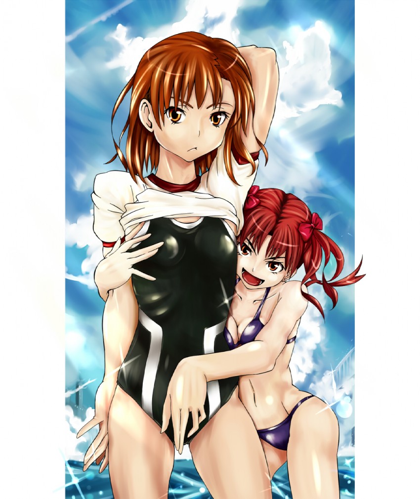 misaka mikoto and shirai kuroko (toaru majutsu no index and 1 more) drawn by takanashi_shirou