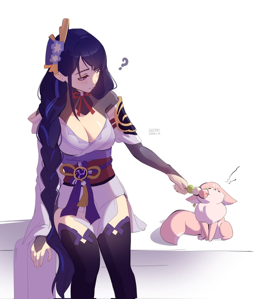 raiden shogun and yae miko (genshin impact) drawn by dreamcharlie