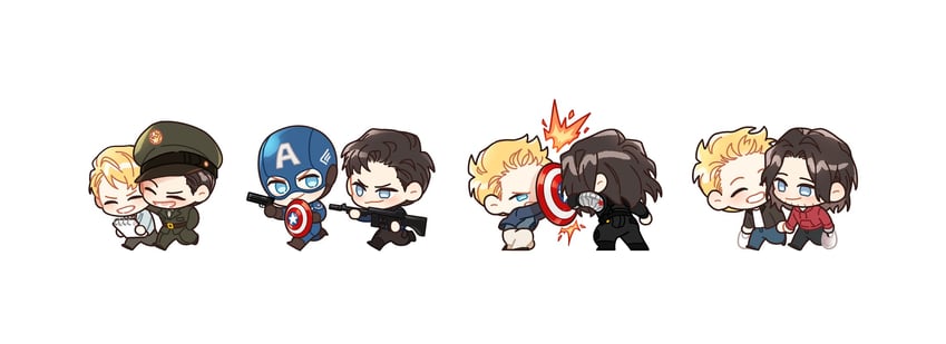 steve rogers, captain america, bucky barnes, and winter soldier (marvel and 5 more) drawn by makajinjin
