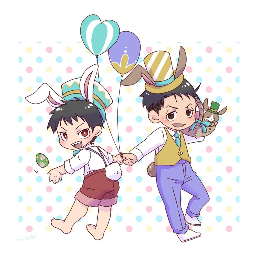 akitaru oubi and shinra kusakabe (en'en no shouboutai) drawn by mzkenen