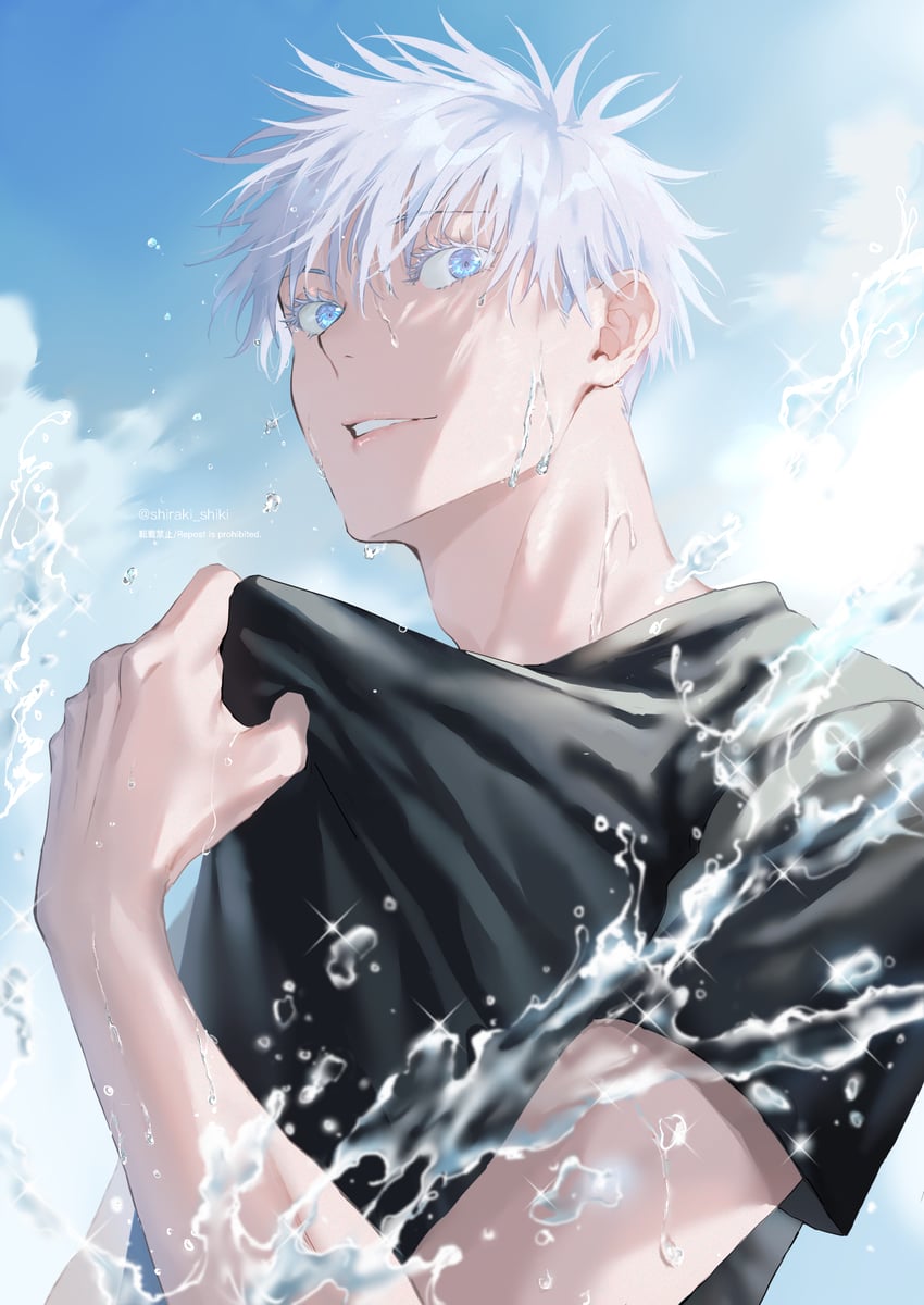 gojou satoru (jujutsu kaisen) drawn by shiraki_(shiraki_shiki)
