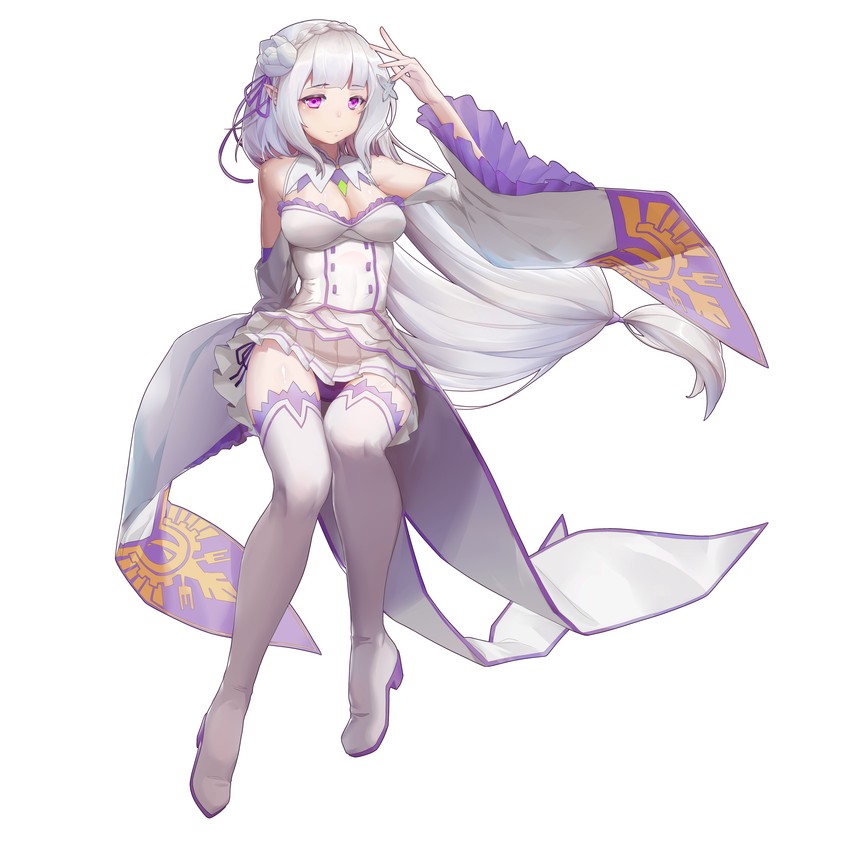 emilia (re:zero kara hajimeru isekai seikatsu) drawn by pool_(lautomaton)