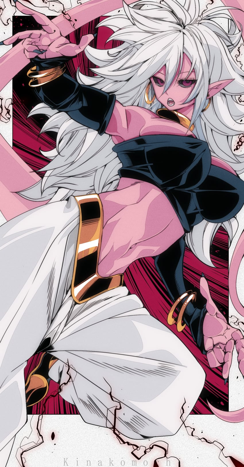 android 21 and majin android 21 (dragon ball and 1 more) drawn by kinakomochi_(user_vedc2333)