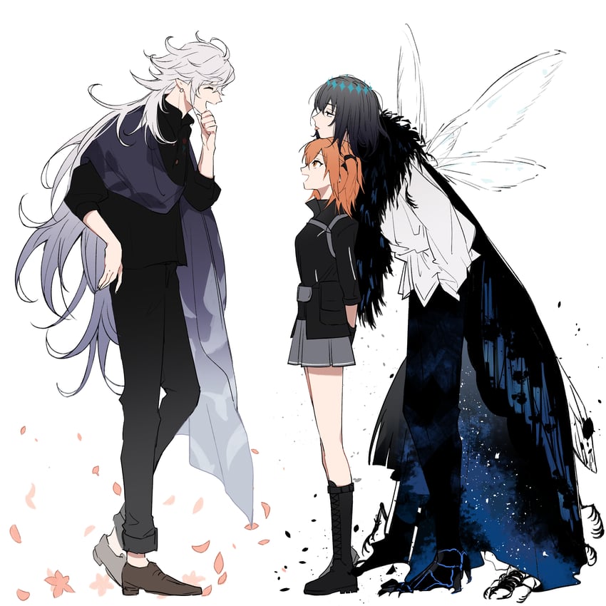 fujimaru ritsuka, oberon, and merlin (fate and 1 more) drawn by yui_(linaw-key08)