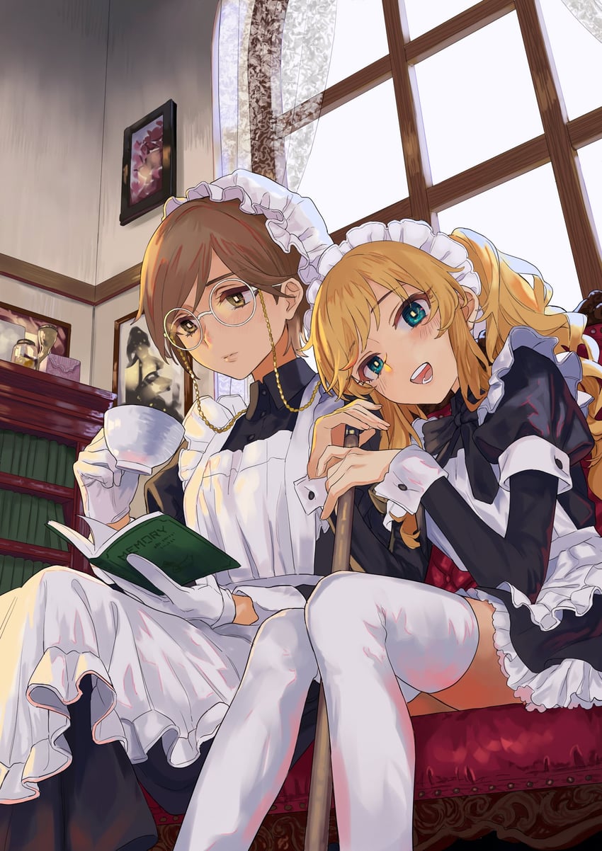 ohtsuki yui and aikawa chinatsu (idolmaster and 1 more) drawn by namiko817 and sawarakajin