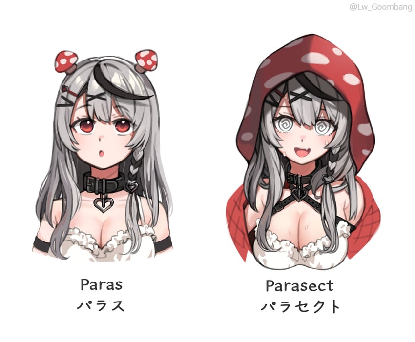sakamata chloe, paras, and parasect (pokemon and 1 more) drawn by lw_goombang