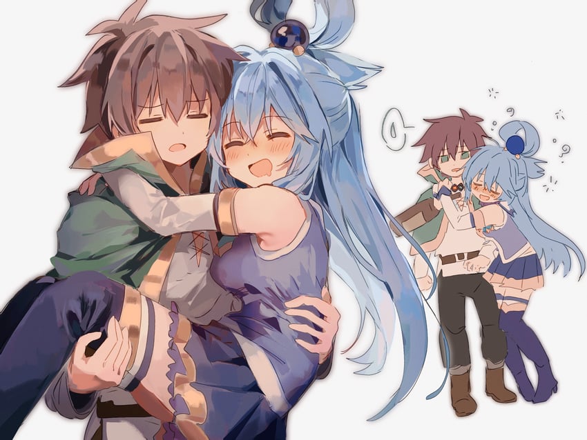 aqua and satou kazuma (kono subarashii sekai ni shukufuku wo!) drawn by pekeheihou