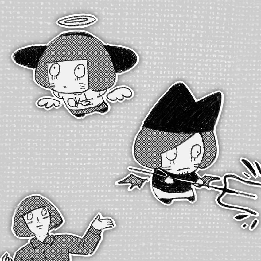 nyon, nyen, and luther von ivory (randal's friends) drawn by shieriru