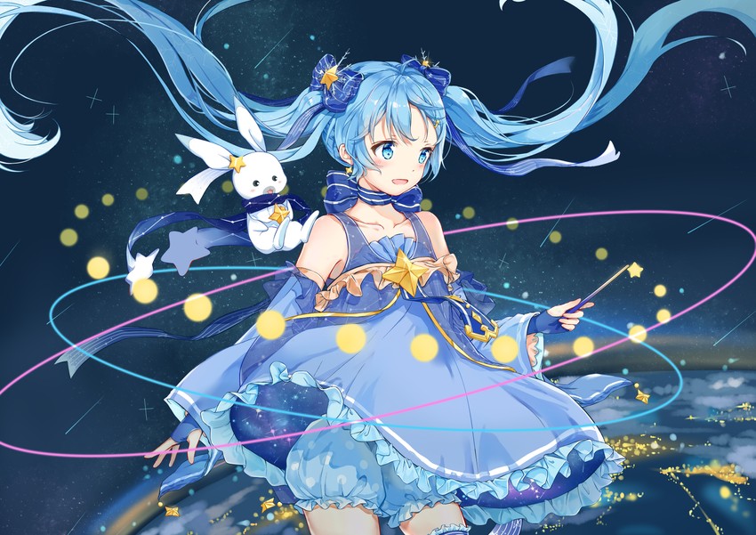 hatsune miku, yuki miku, and rabbit yukine (vocaloid) drawn by hokuotzu
