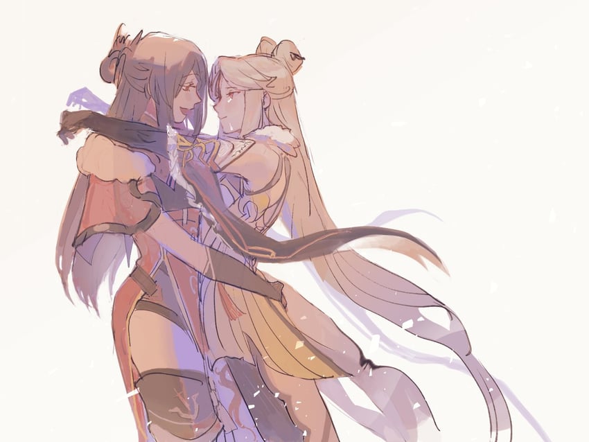 ningguang and beidou (genshin impact) drawn by glutentag