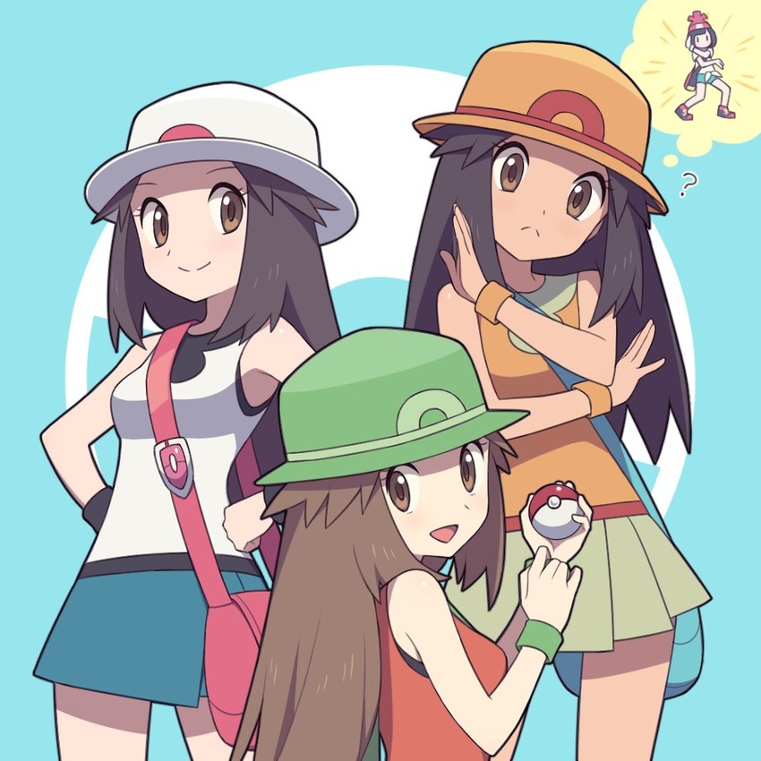 selene and leaf (pokemon and 7 more) drawn by agata_(agatha)
