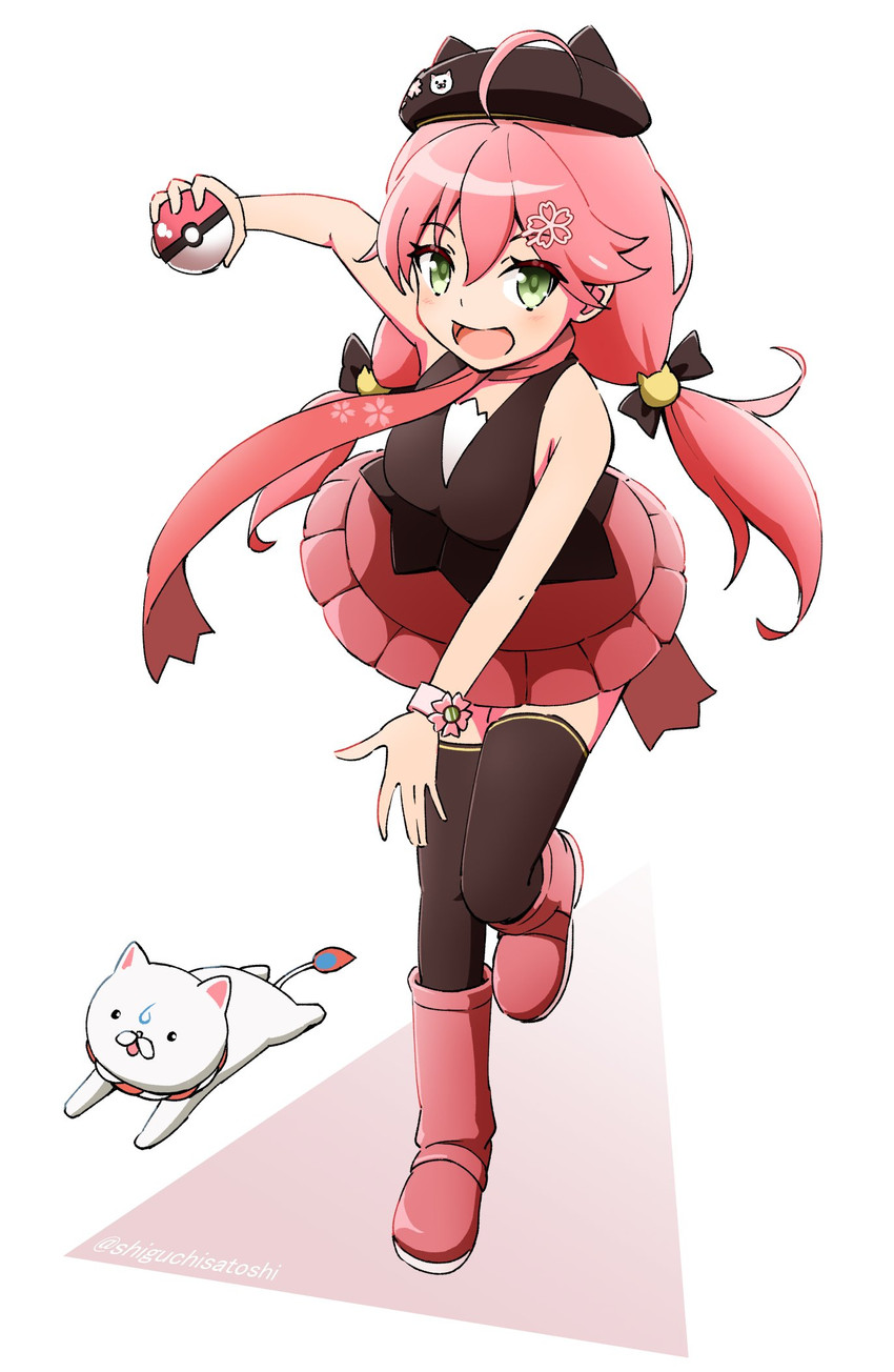 sakura miko, dawn, and 35p (pokemon and 2 more) drawn by panikuru_yuuto