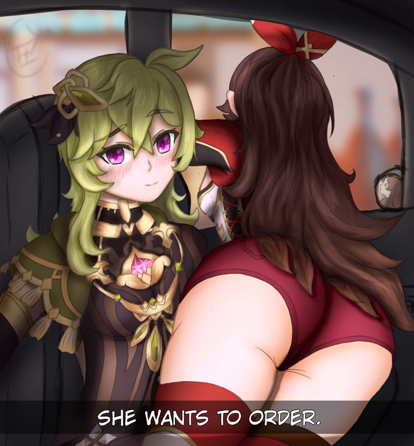amber and collei (genshin impact) drawn by deivax_draws