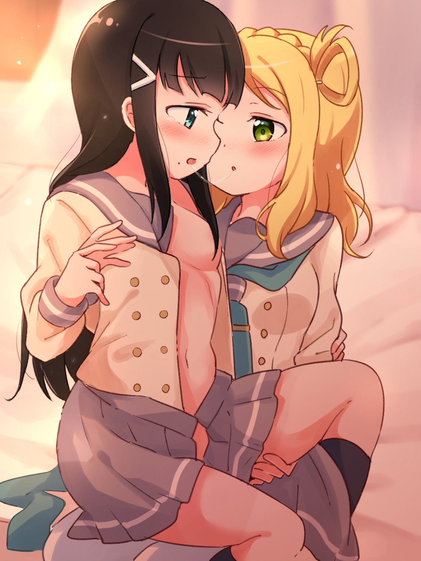 kurosawa dia and ohara mari (love live! and 1 more) drawn by pipette1223