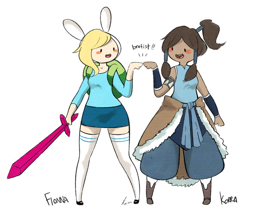 korra and fionna campbell (avatar legends and 2 more) drawn by kei-chan_(atlas_kei)