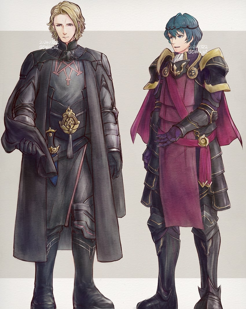 male byleth and xander (fire emblem and 2 more) drawn by tohka_sd