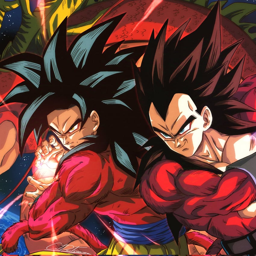 son goku, vegeta, and ultimate shenron (dragon ball and 1 more) drawn by catdestroyer