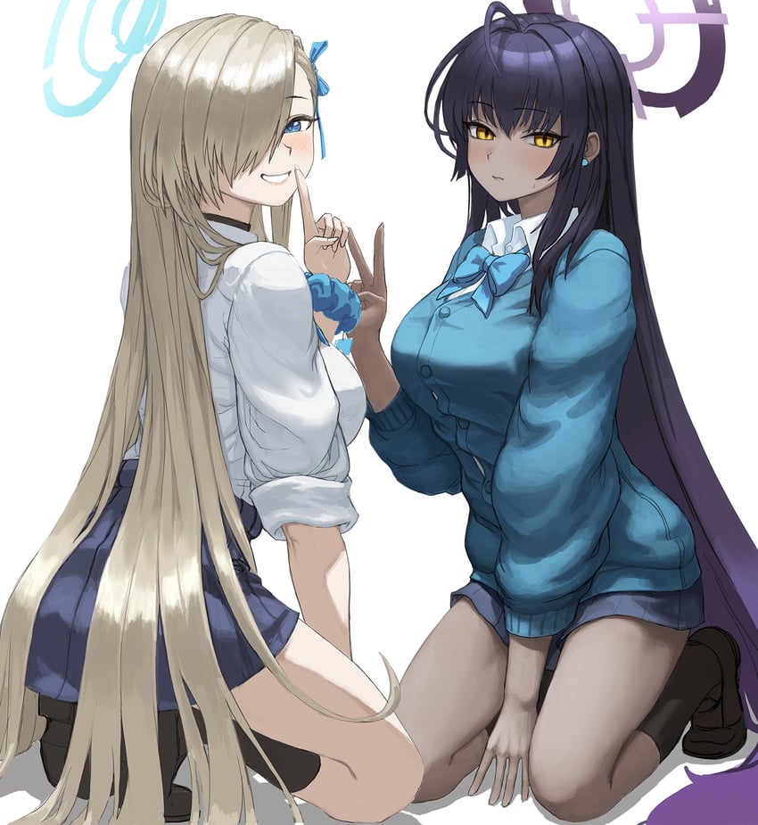 asuna and karin (blue archive) drawn by m.k_(mr.k)