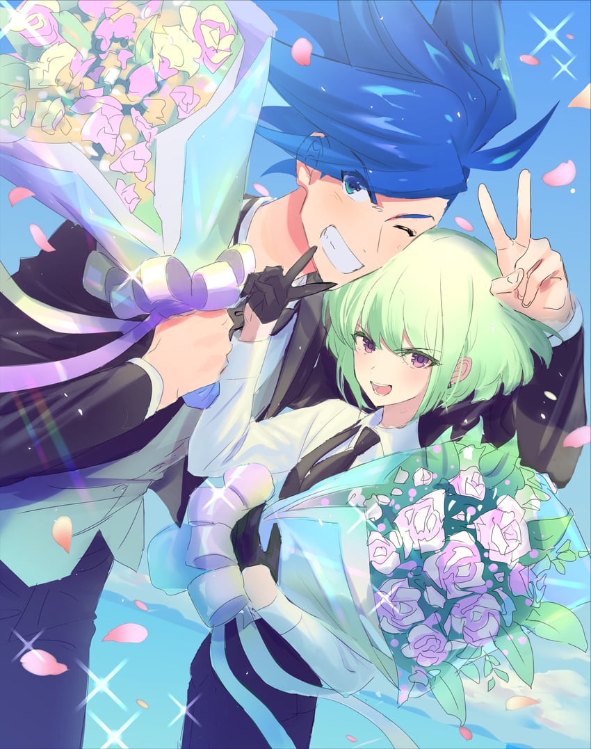 lio fotia and galo thymos (promare) drawn by rice_(rice8p)