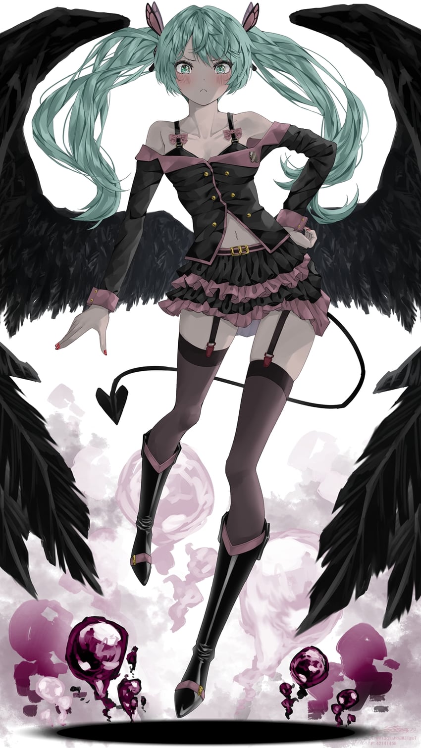 hatsune miku (vocaloid and 1 more) drawn by shirubaa